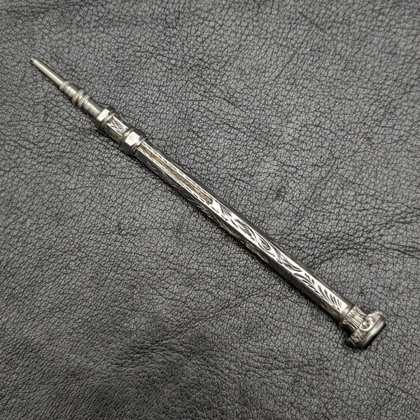 1896年 英国アンティーク 純銀製 シャープペンシル 伸縮式76-96mm マジックペンシル